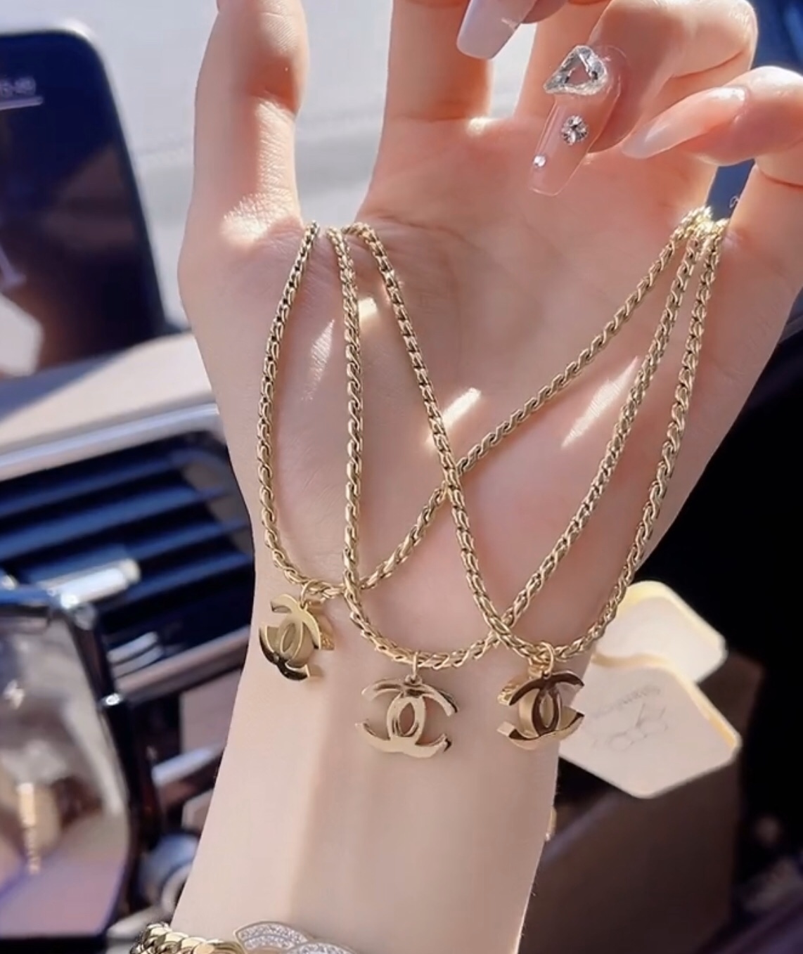 Chanel gold titanium steel necklace 110998