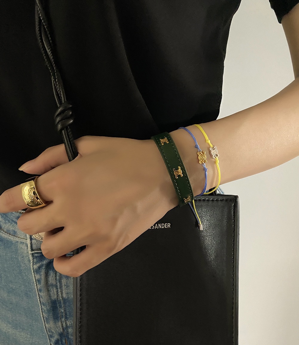 B207 Green Celine leather bracelet