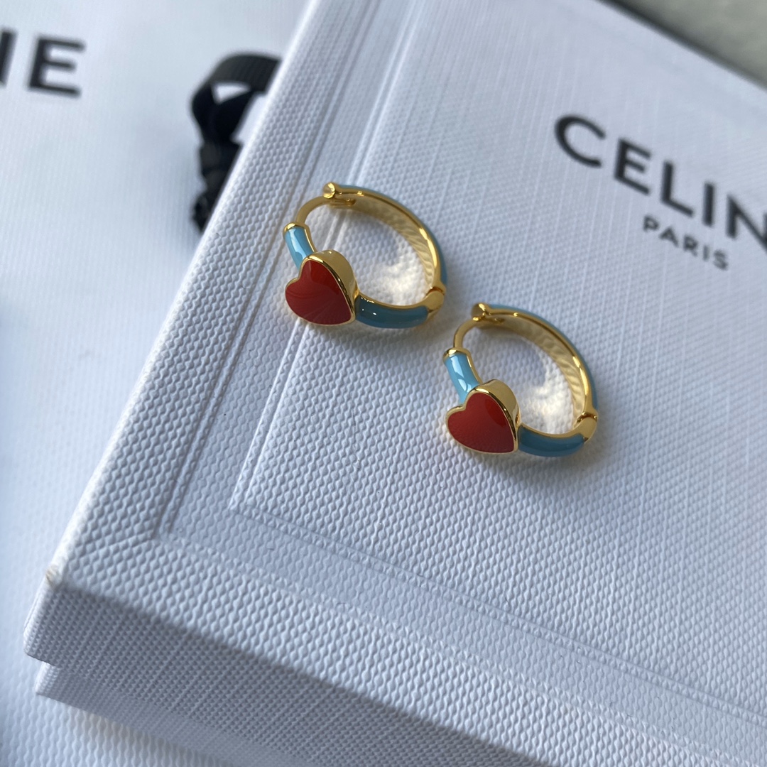 Celine heart store earrings