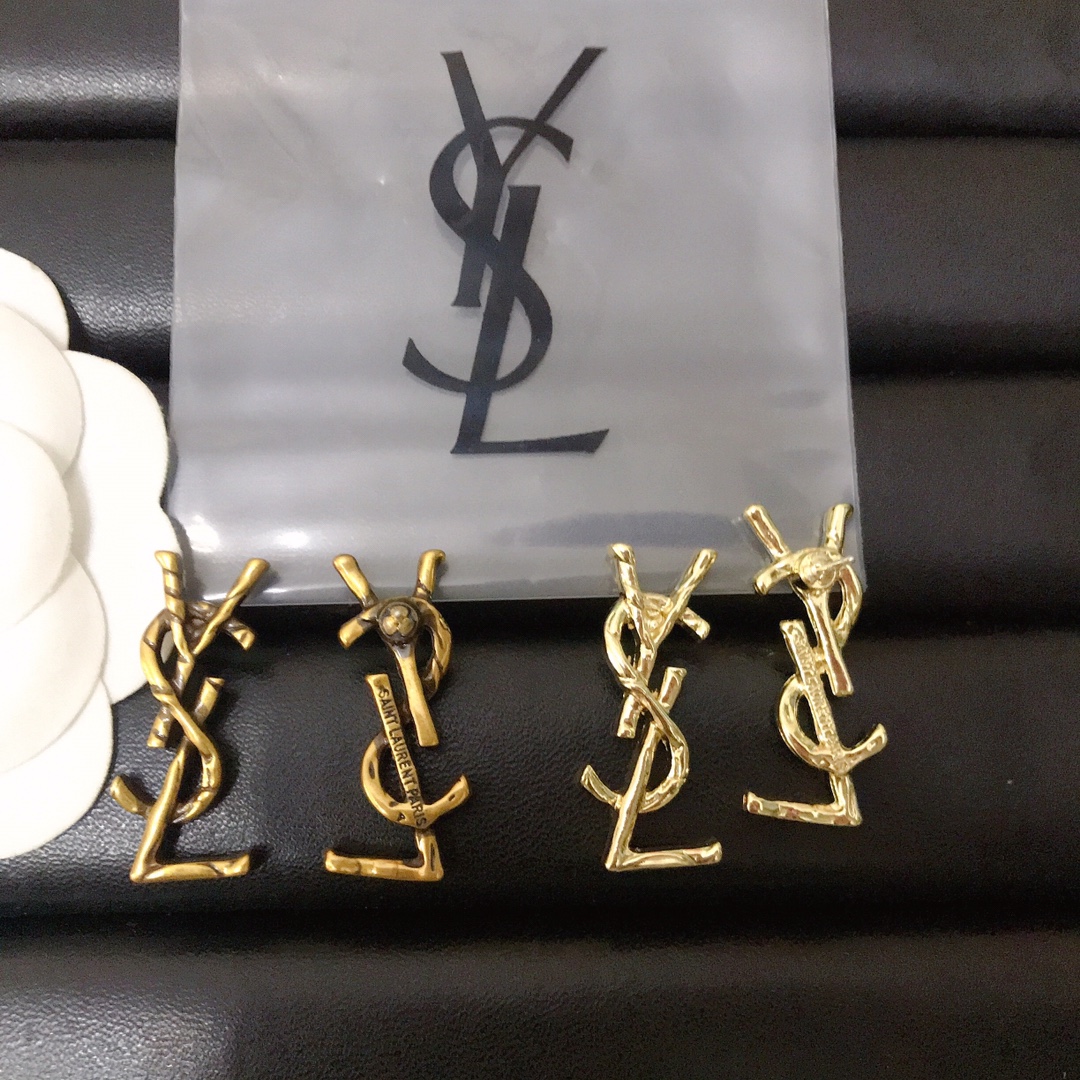 YSL copper vintage earrings 112958