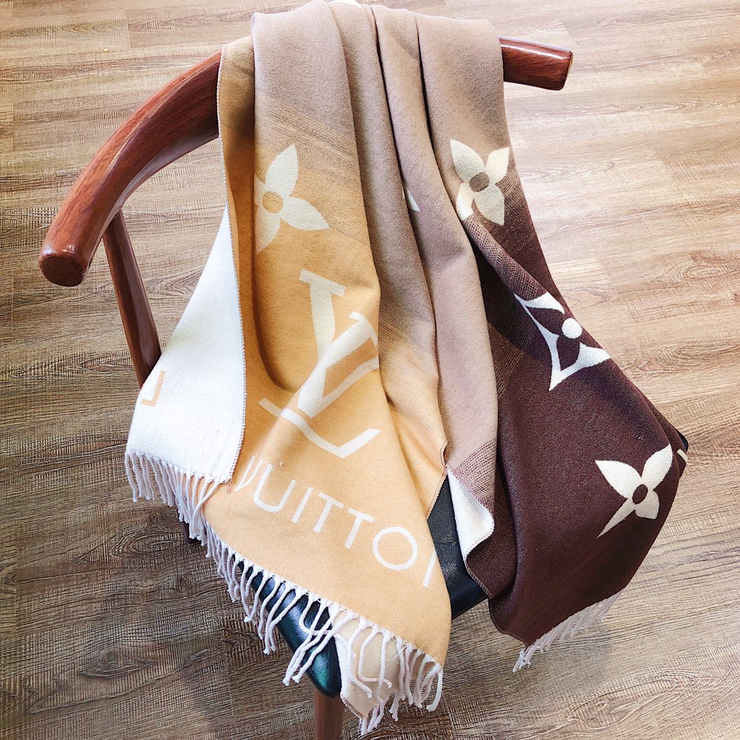 Louis Vuitton Reykjavik Gradient Scarf 2021 Ss, Beige, One Size