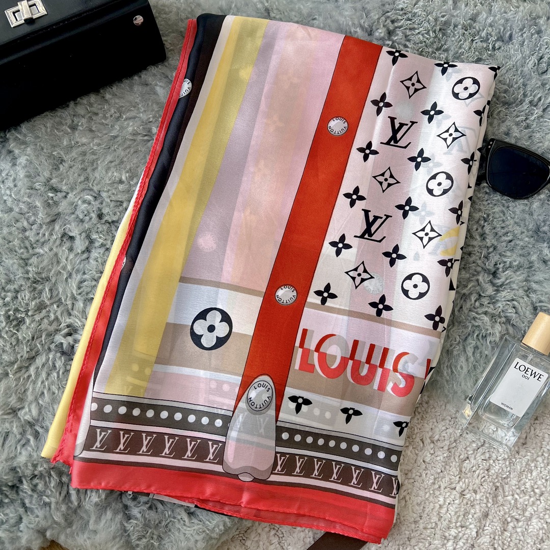 LV Louis vuitton silk Square Scarf