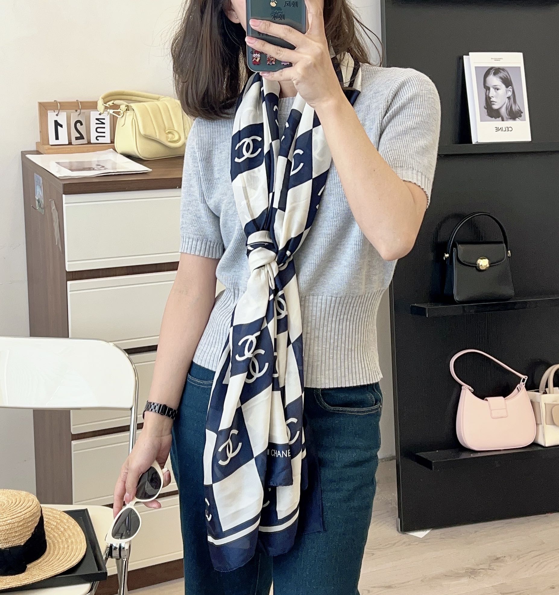 Chanel silk Square Scarf