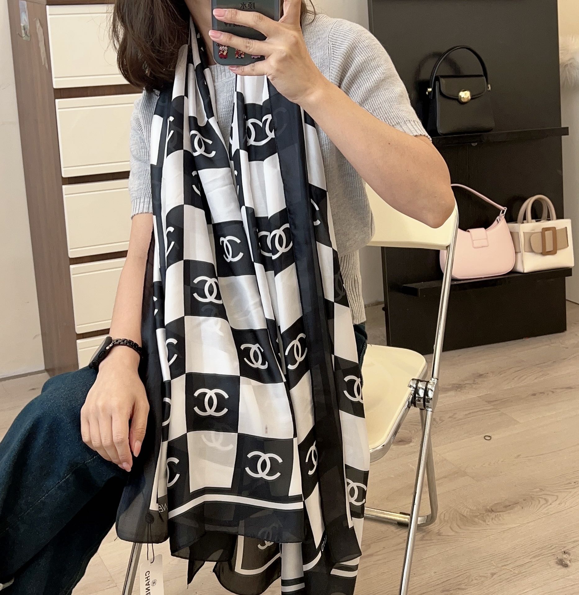 Chanel silk Square Scarf