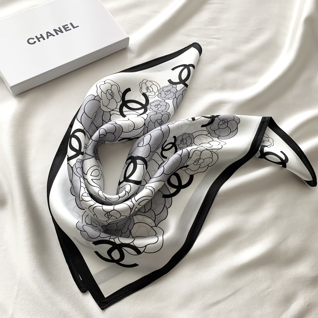 Chanel natural silk Square Scarf