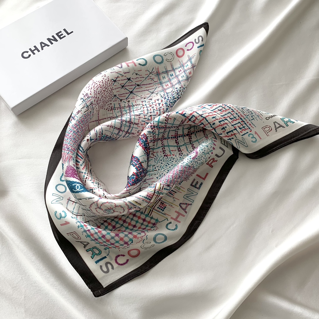 Chanel natural silk Square Scarf