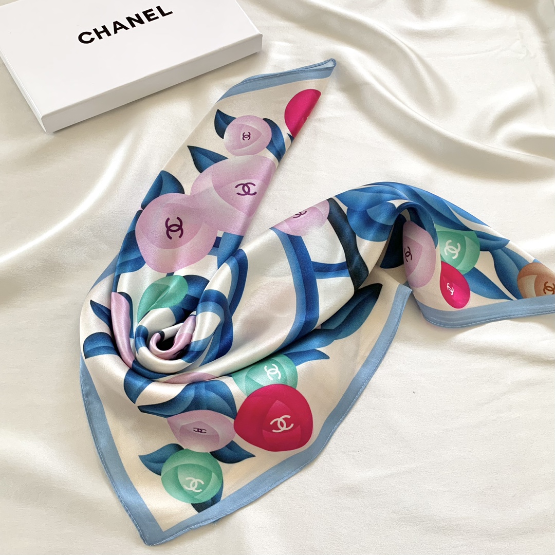 Chanel natural silk Square Scarf