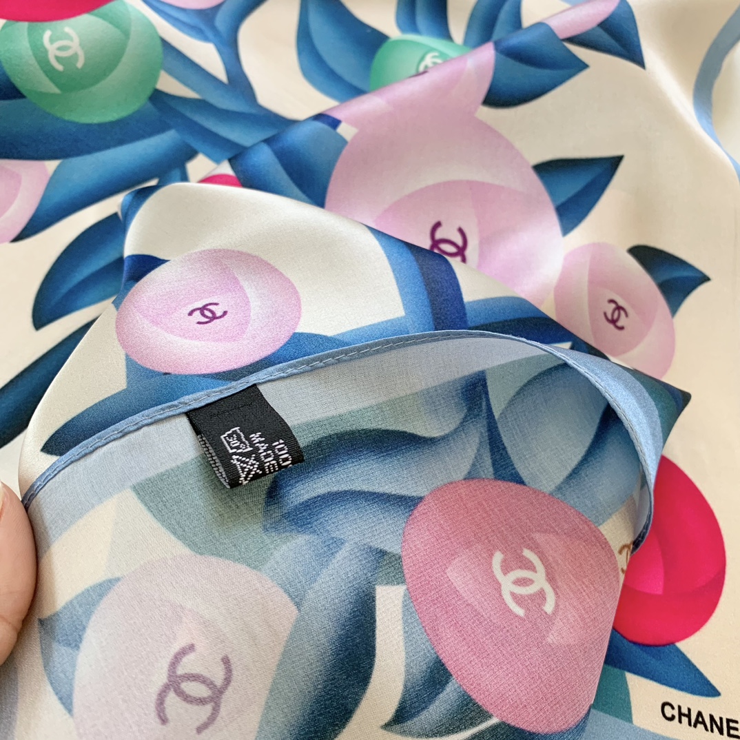 Chanel natural silk Square Scarf