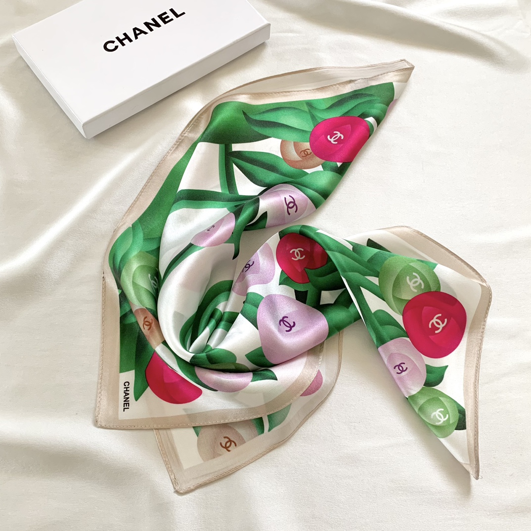 Chanel natural silk Square Scarf