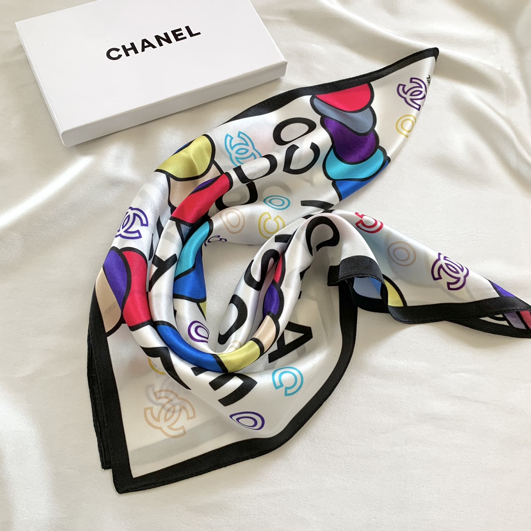 Chanel natural silk Square Scarf