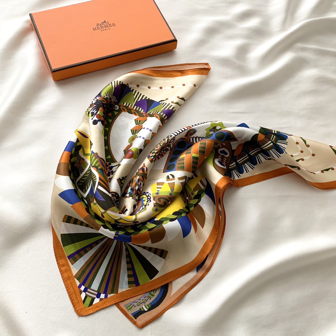 Hermes natural silk Square Scarf