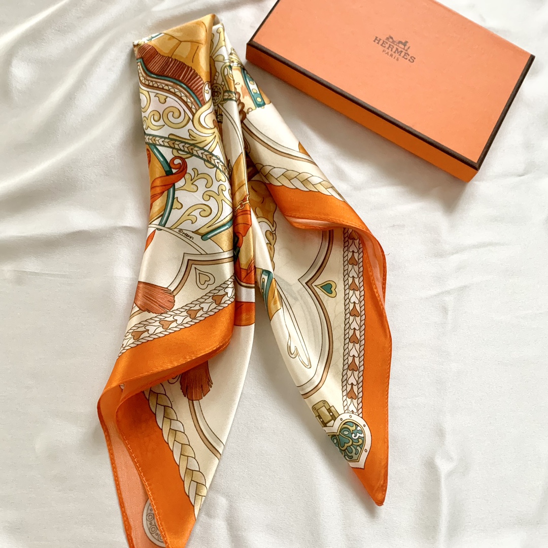 Hermes natural silk Square Scarf