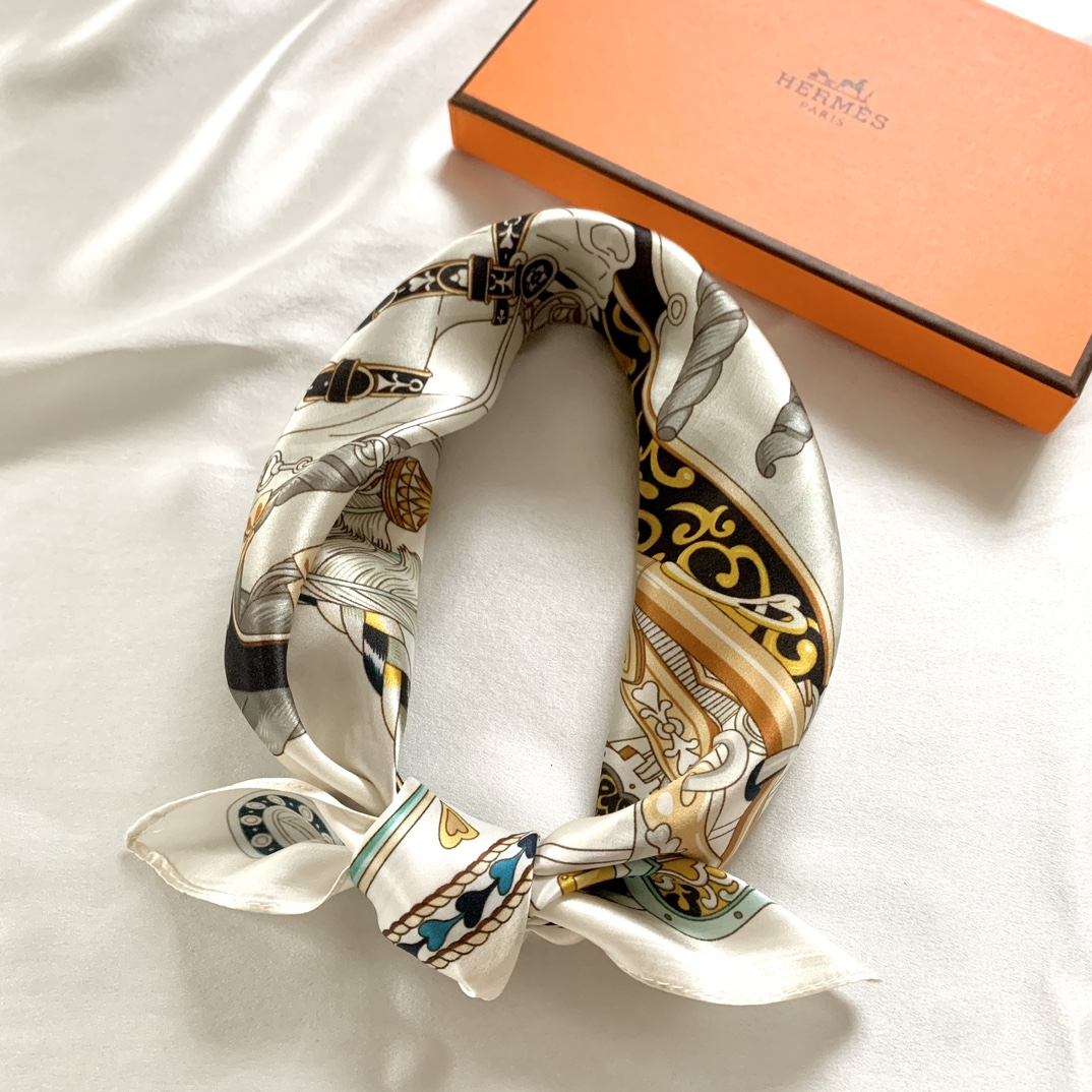 Hermes natural silk Square Scarf