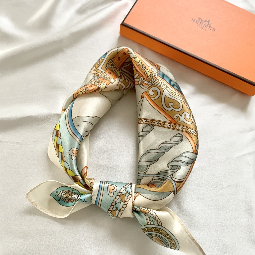 Hermes natural silk Square Scarf