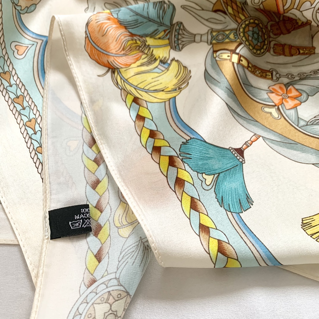 Hermes natural silk Square Scarf