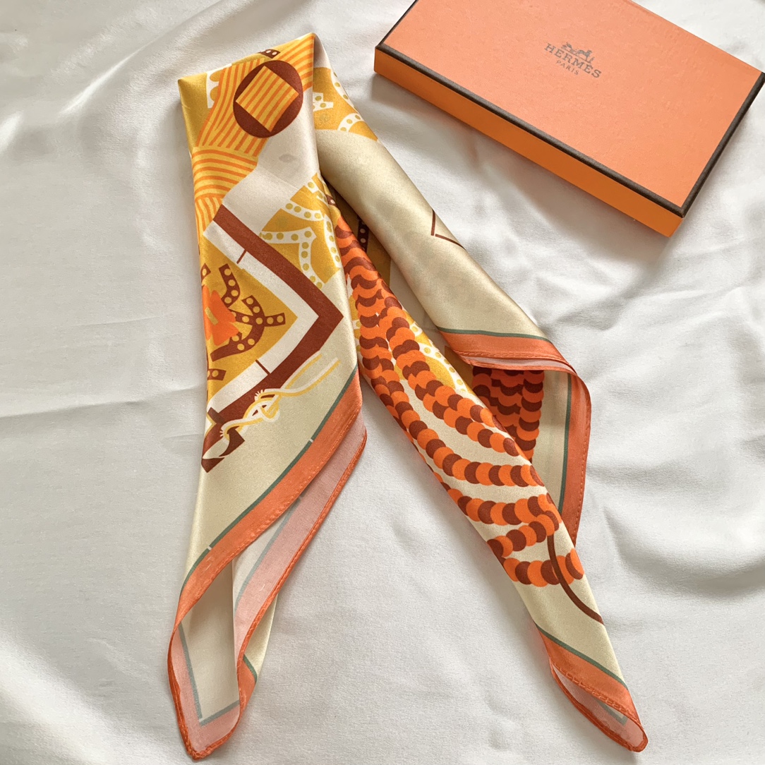 Hermes natural silk Square Scarf