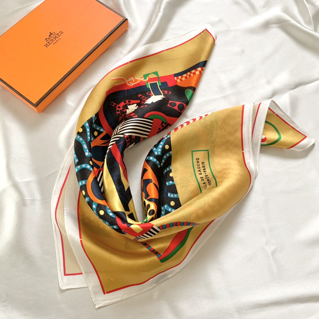 Hermes natural silk Square Scarf