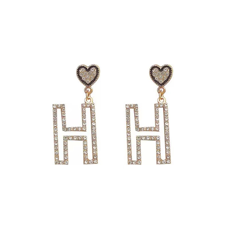 Hermes H heart earrings