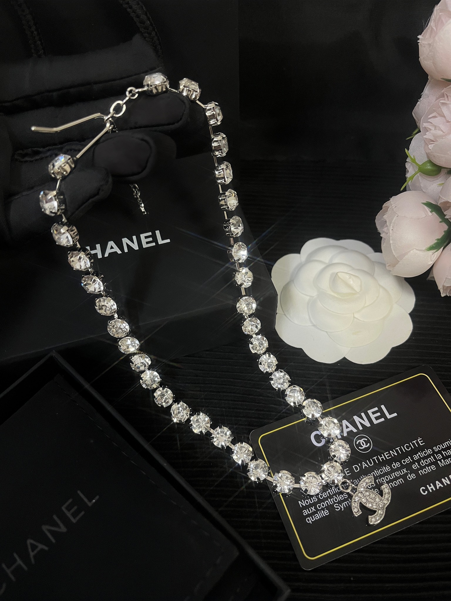 X601 Chanel crystal choker necklace