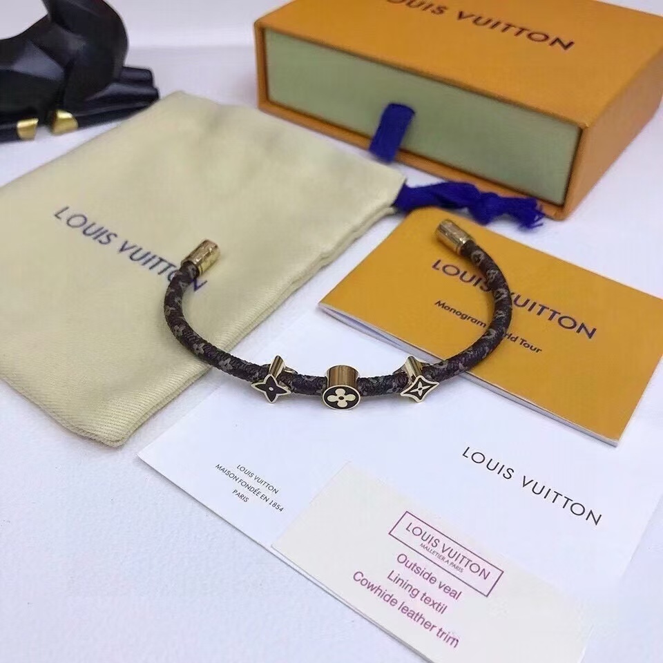 LV Louis vuitton leather bracelet 114806