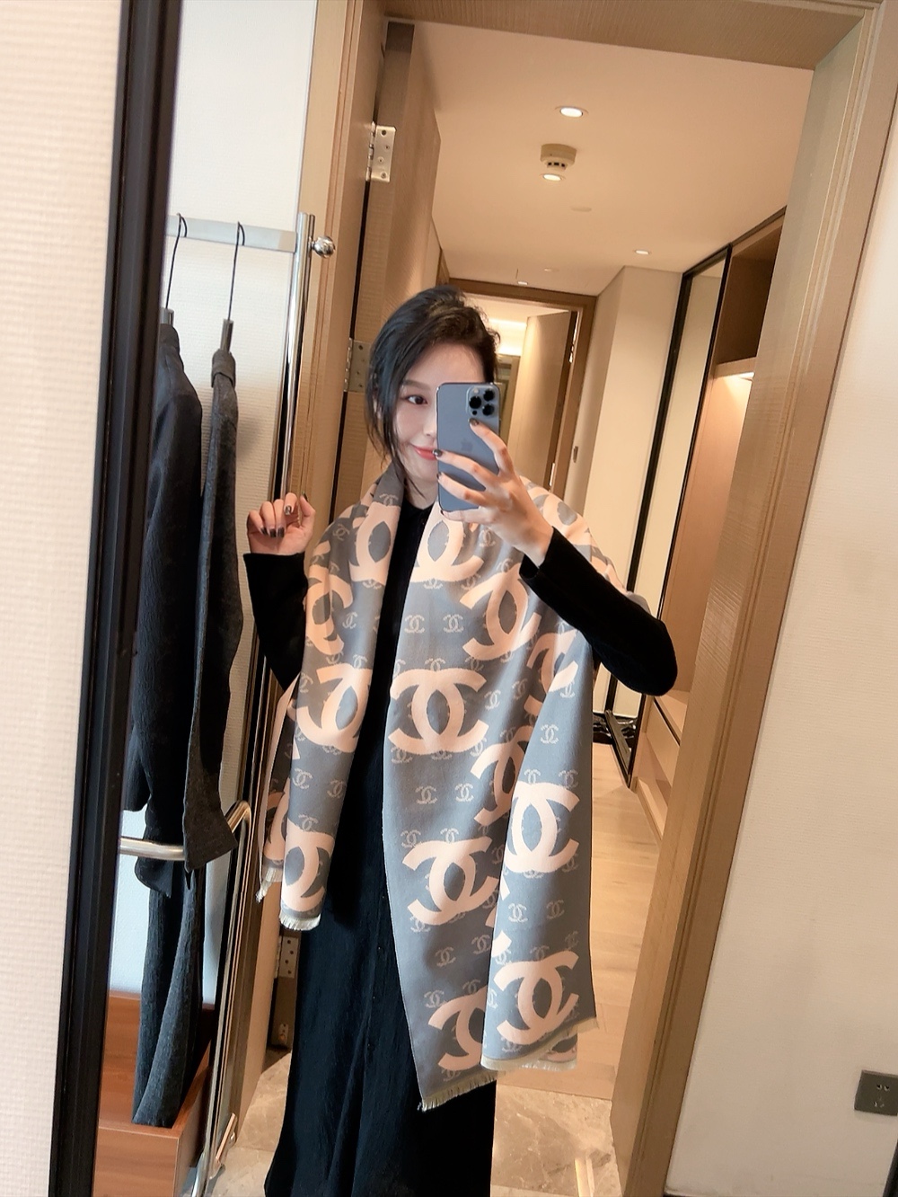 Chanel Long wool scarf