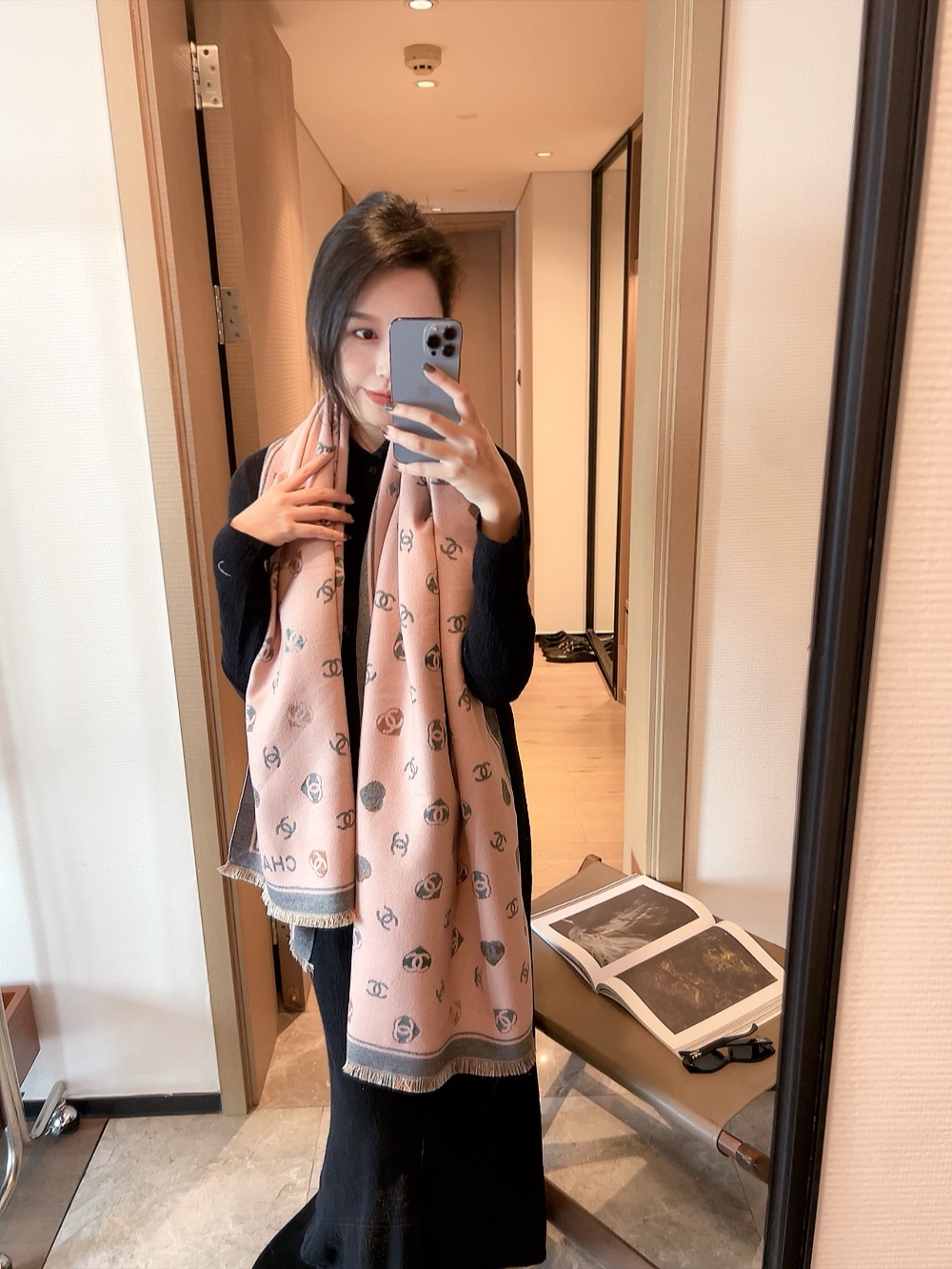 Chanel Long wool scarf