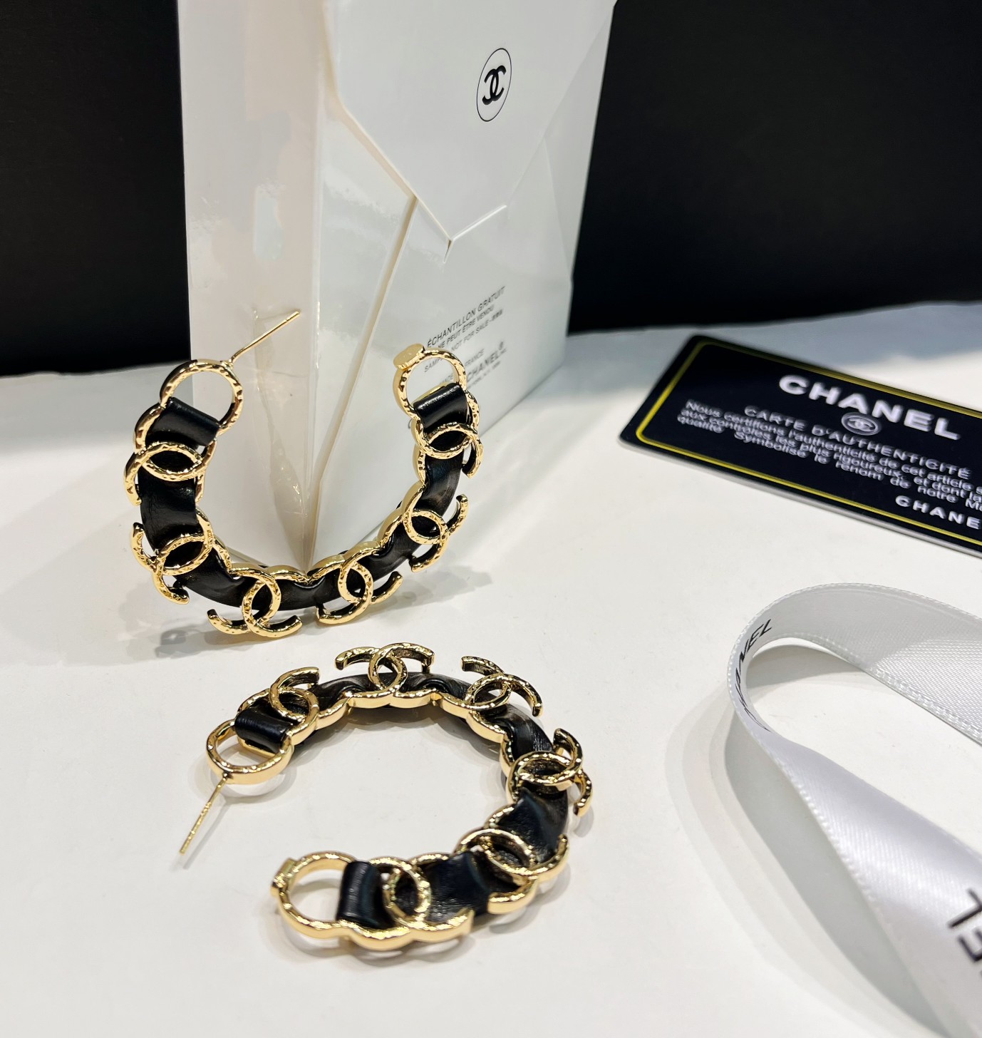 A1000 Chanel lambskin earrings