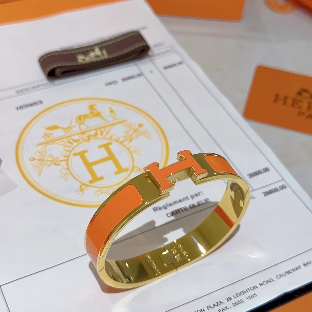 Hermes Orange H bracelet 115099