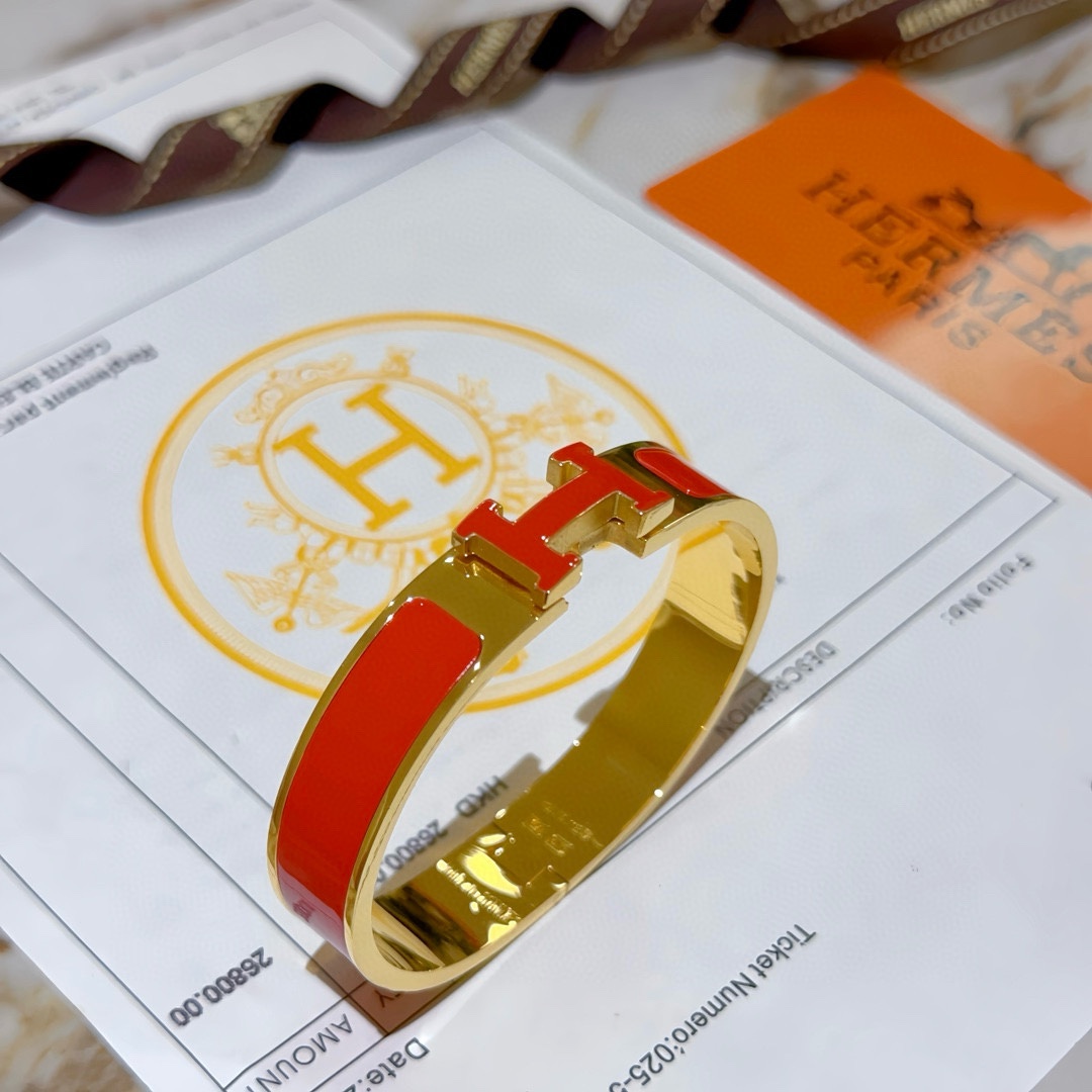 Hermes Red H bracelet 115095