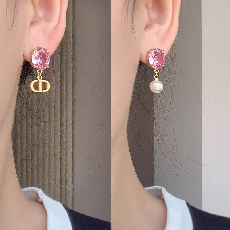 A358 Dior pink crystal earrings