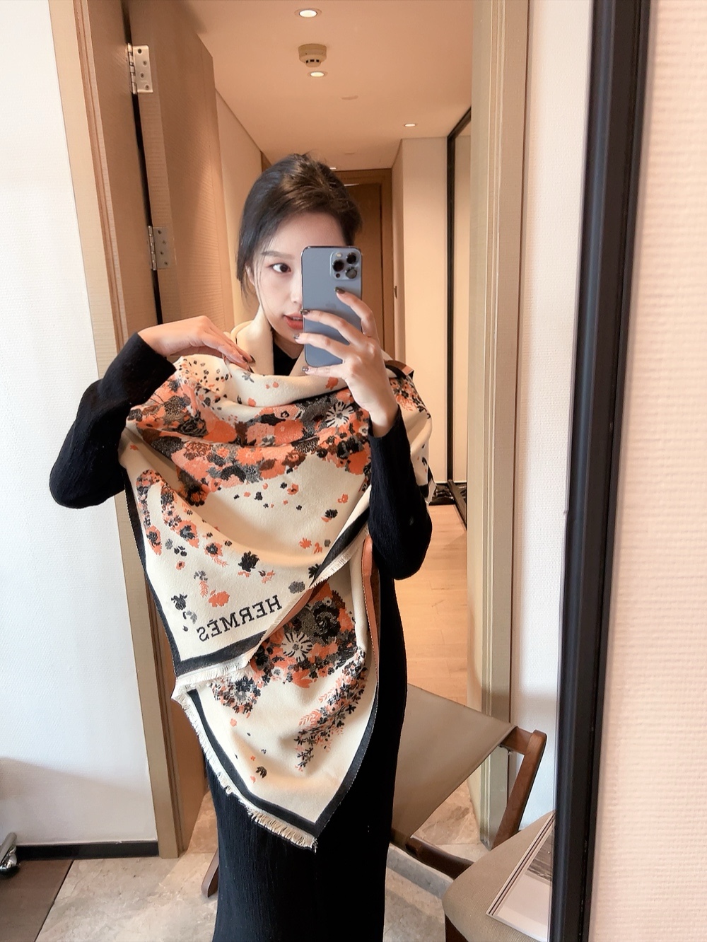 Hermes H Long woof Scarf 115454