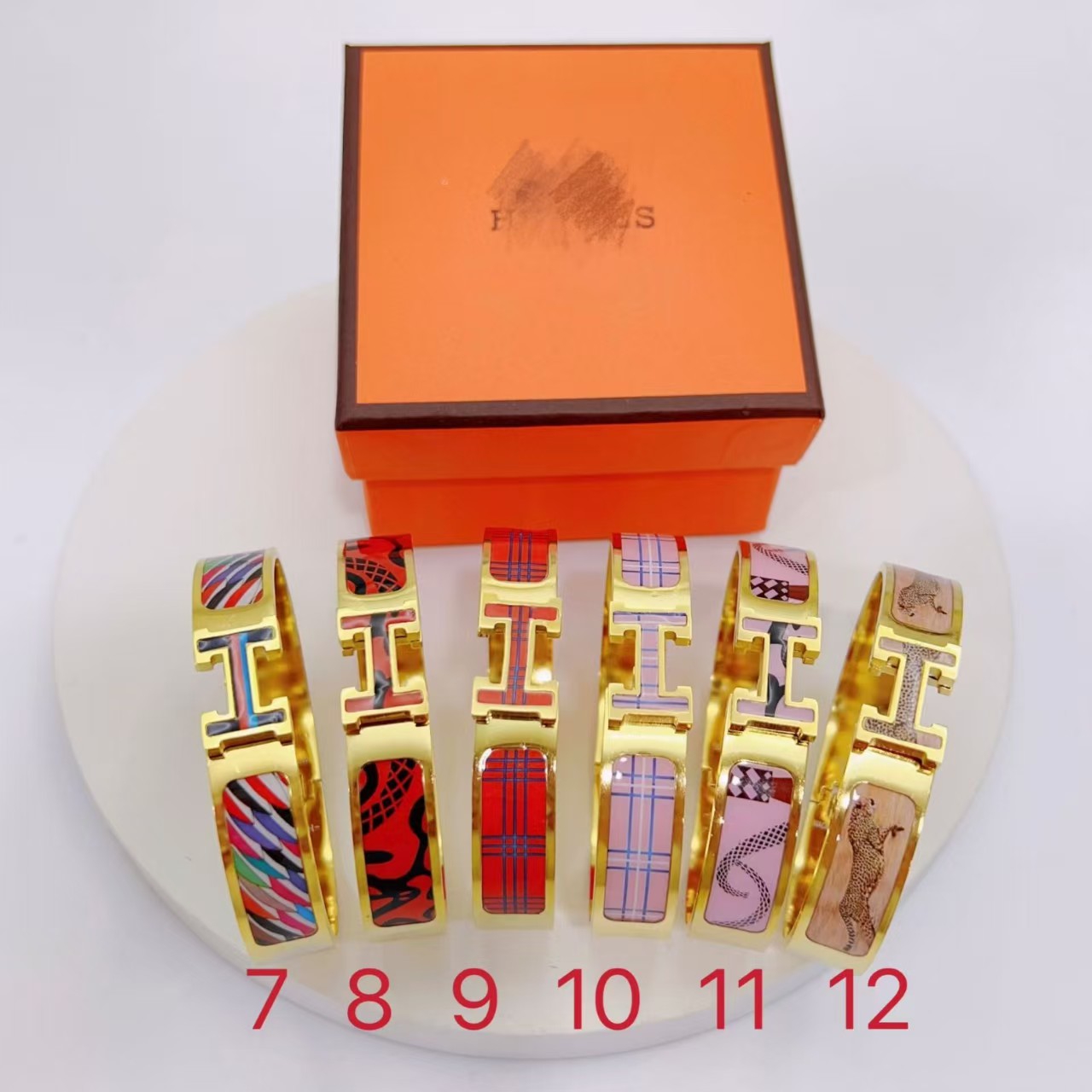 Hermes H enamel bracelet