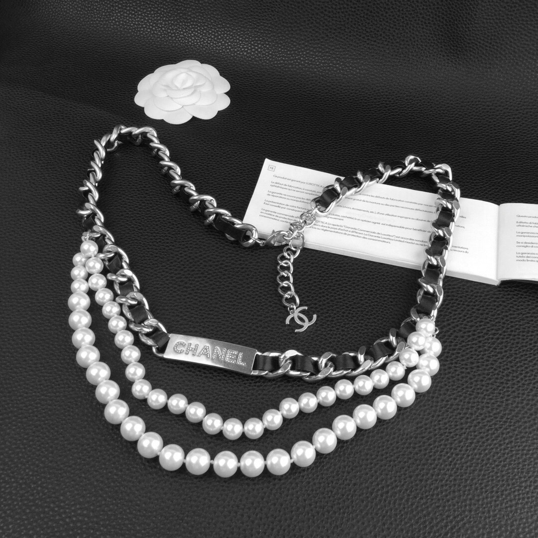 Chanel pearls waist chain 115603