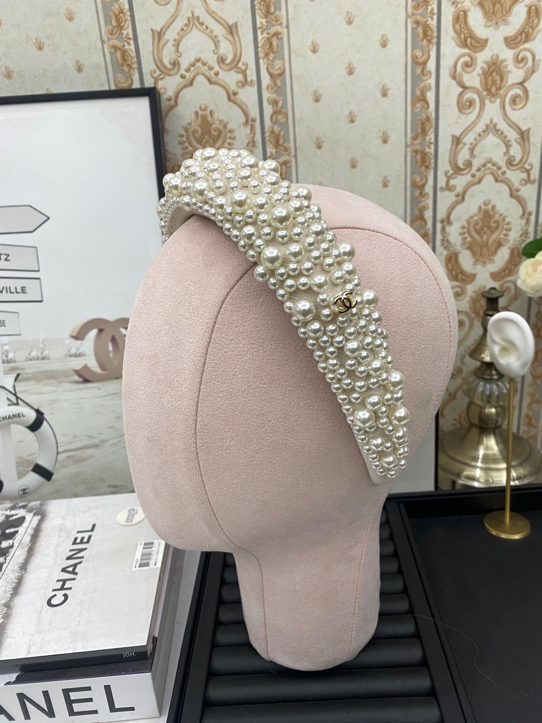 FG468 Chanel pearls hairband/headband