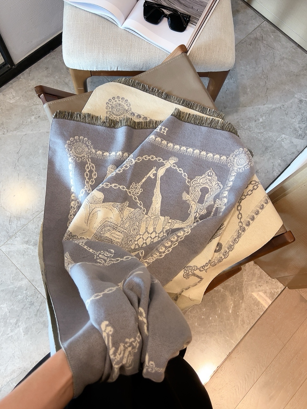 Hermes Long wool scarf