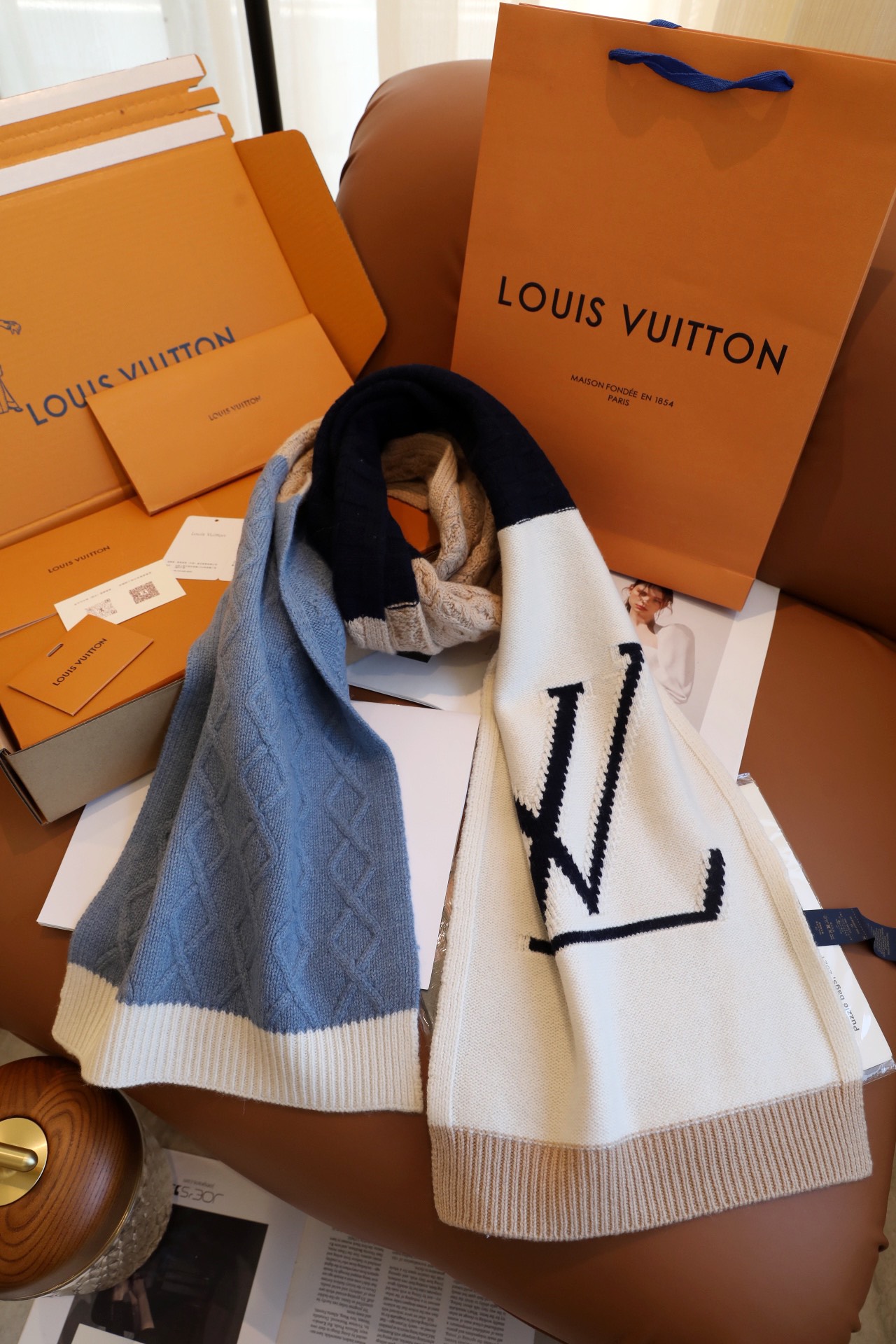 LV Louis vuitton Long woof Scarf 115461