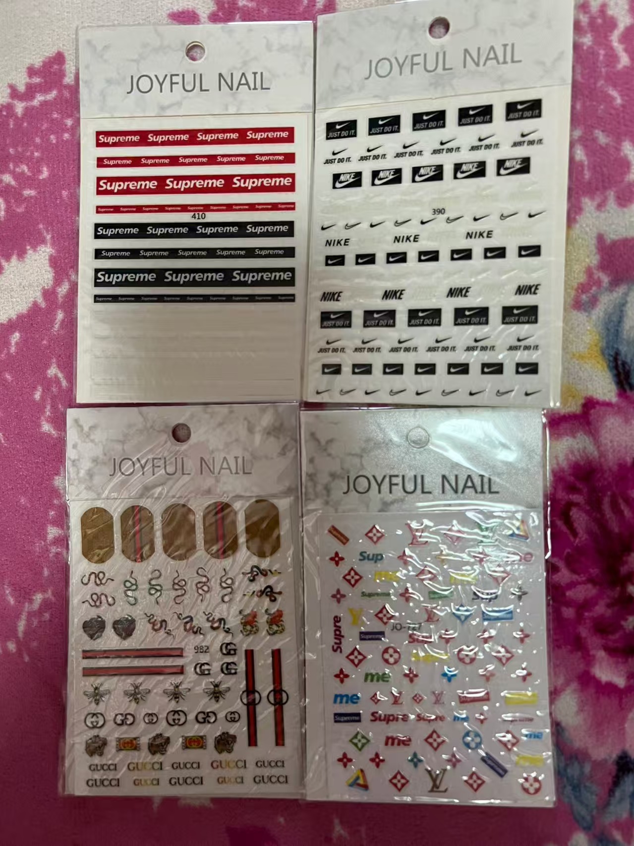3D LV supreme Nail sticker 727