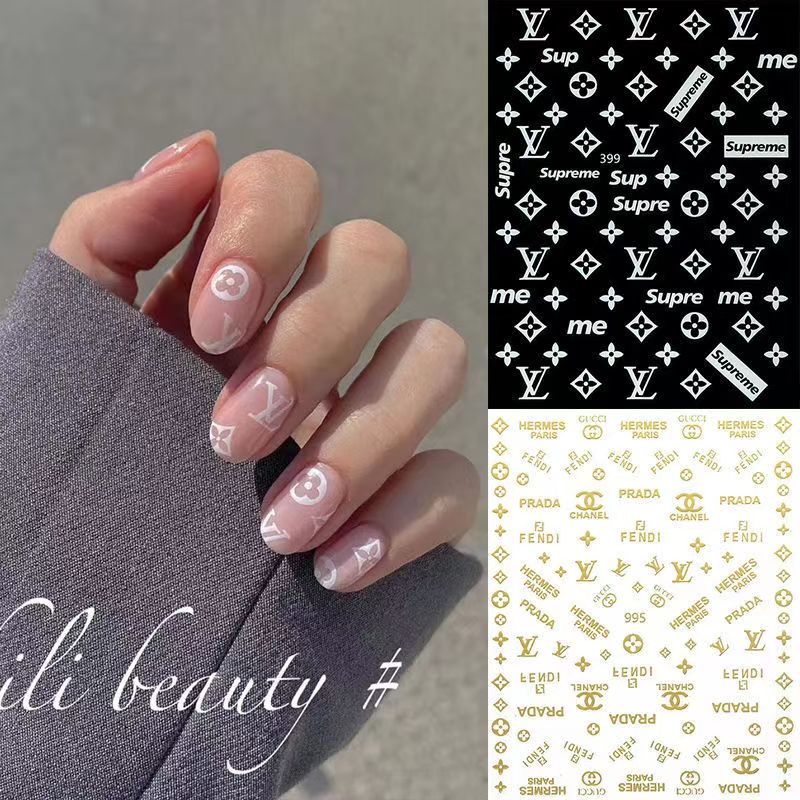3D LV supreme Nail sticker 395