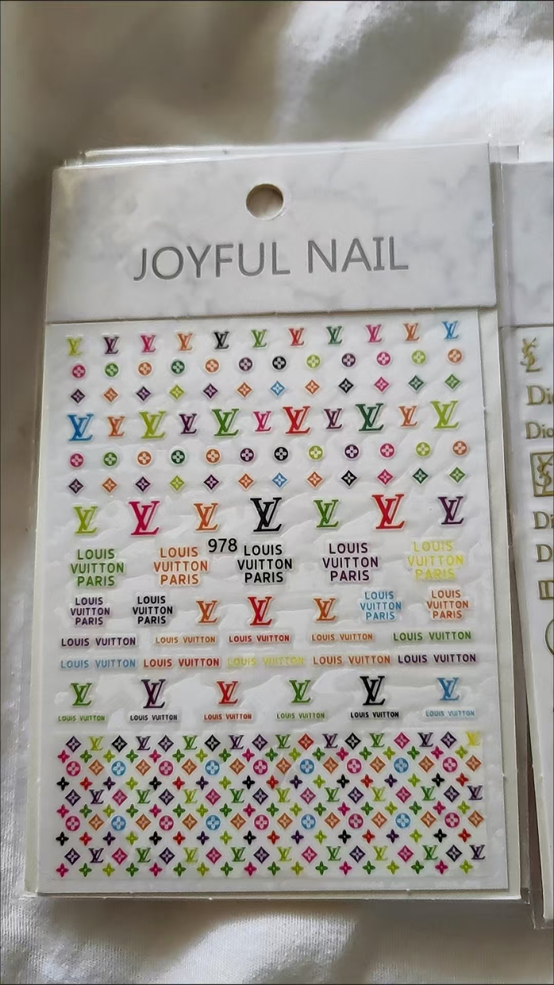 3D LV supreme Nail sticker 978