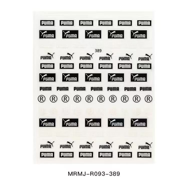 3D PUMA/Nike Nail sticker 389/390