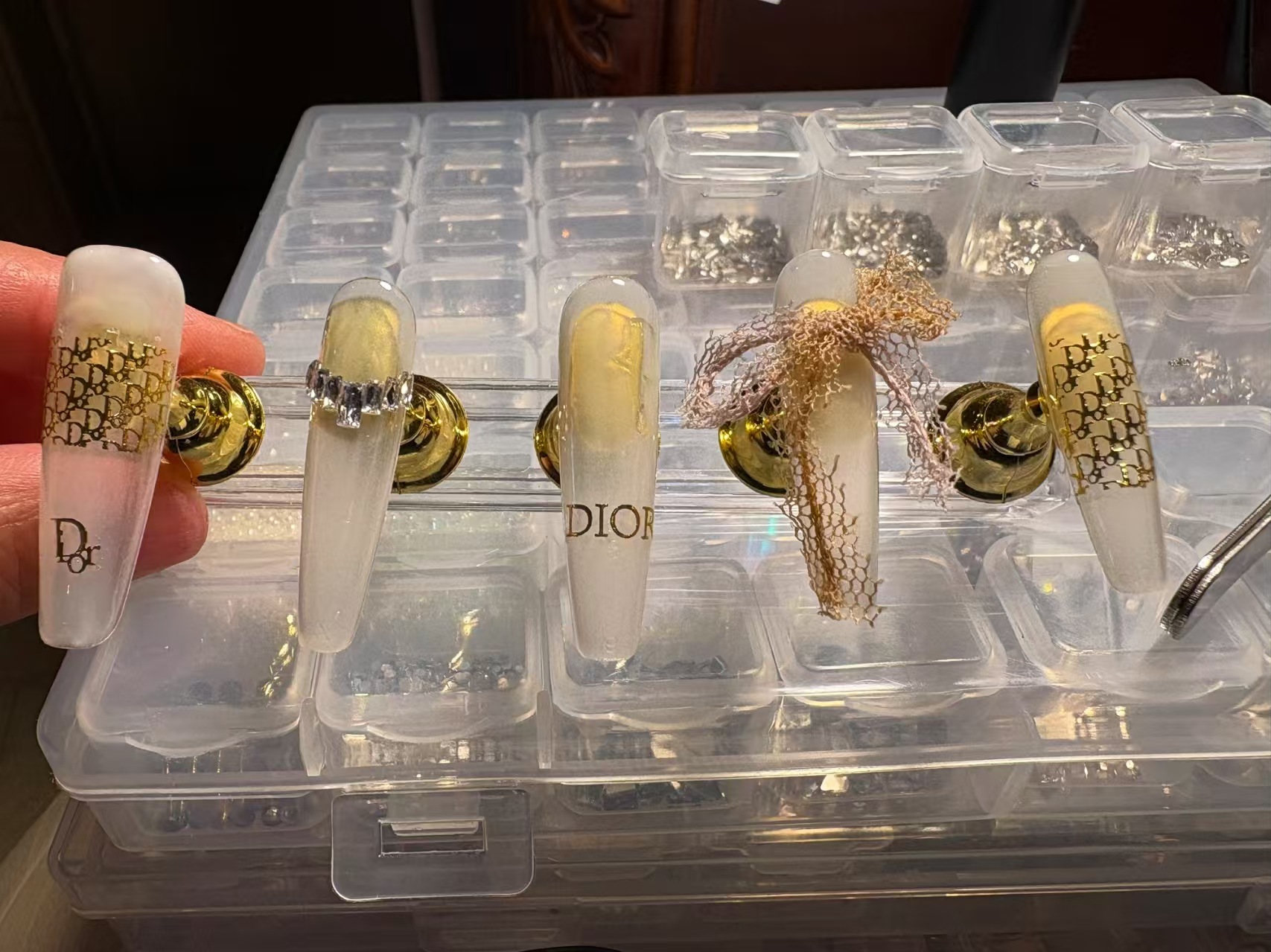 3D Golden Dior Nail sticker 989