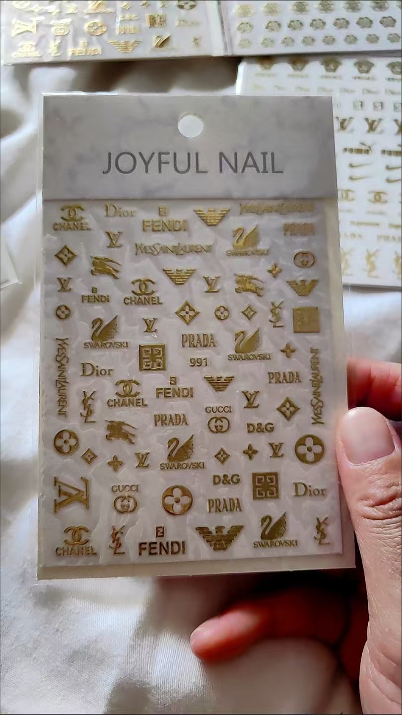 3D Golden LOGOS Nail sticker 991