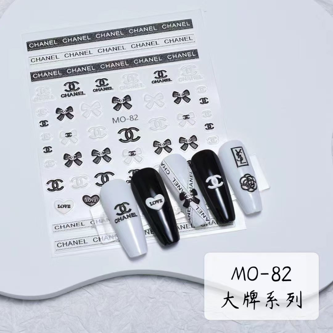 3D MIX LOGOS  Nail sticker 1pcs