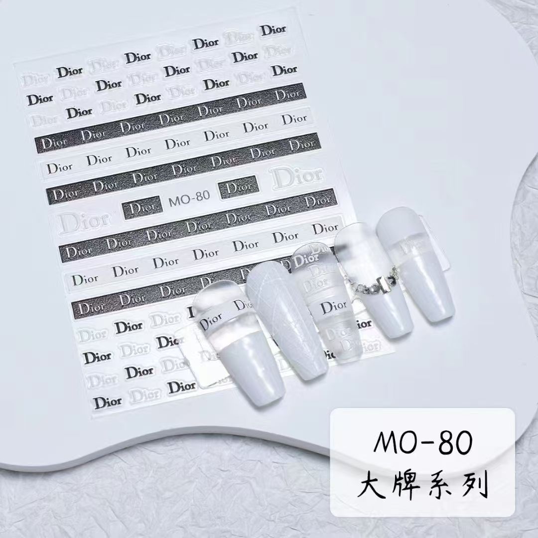 3D MIX LOGOS  Nail sticker 1pcs