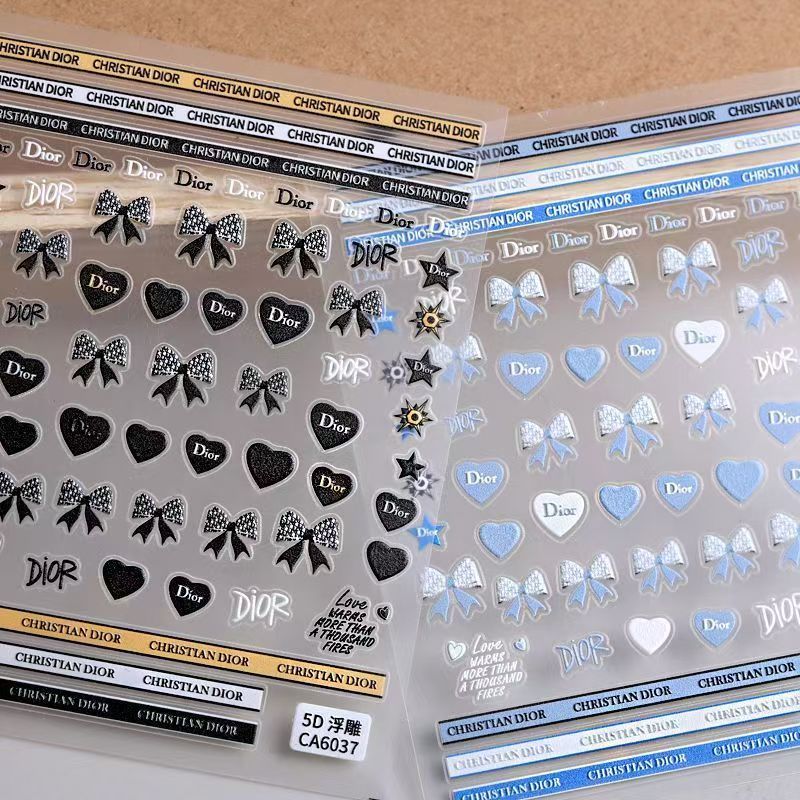 5D relief Chanel/Dior Nail sticker 1pcs