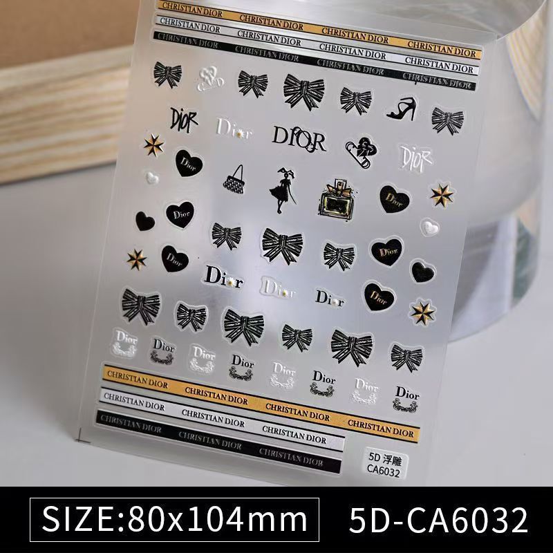 5D relief Chanel/Dior Nail sticker 1pcs