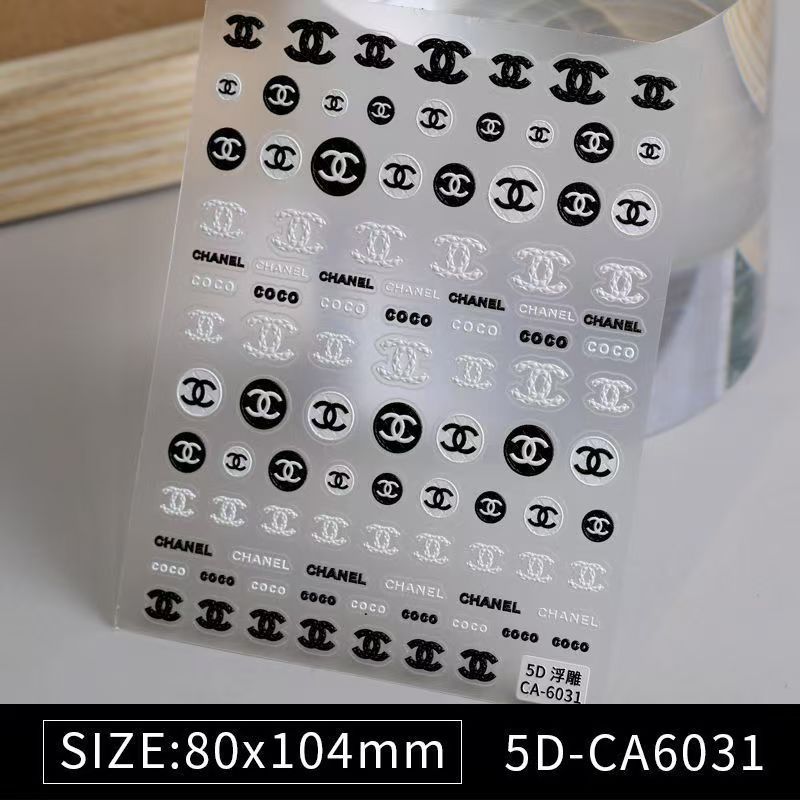 5D relief Chanel/Dior Nail sticker 1pcs