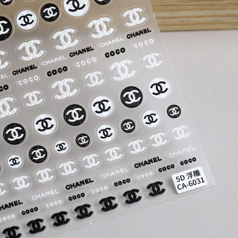 5D relief Chanel/Dior Nail sticker 1pcs
