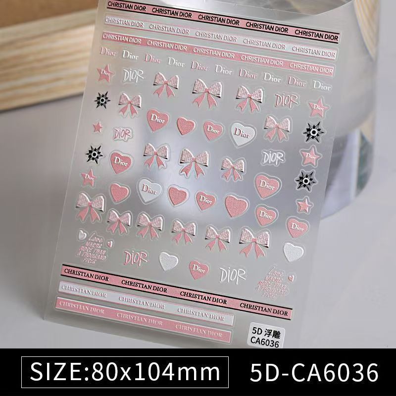 5D relief Chanel/Dior Nail sticker 1pcs