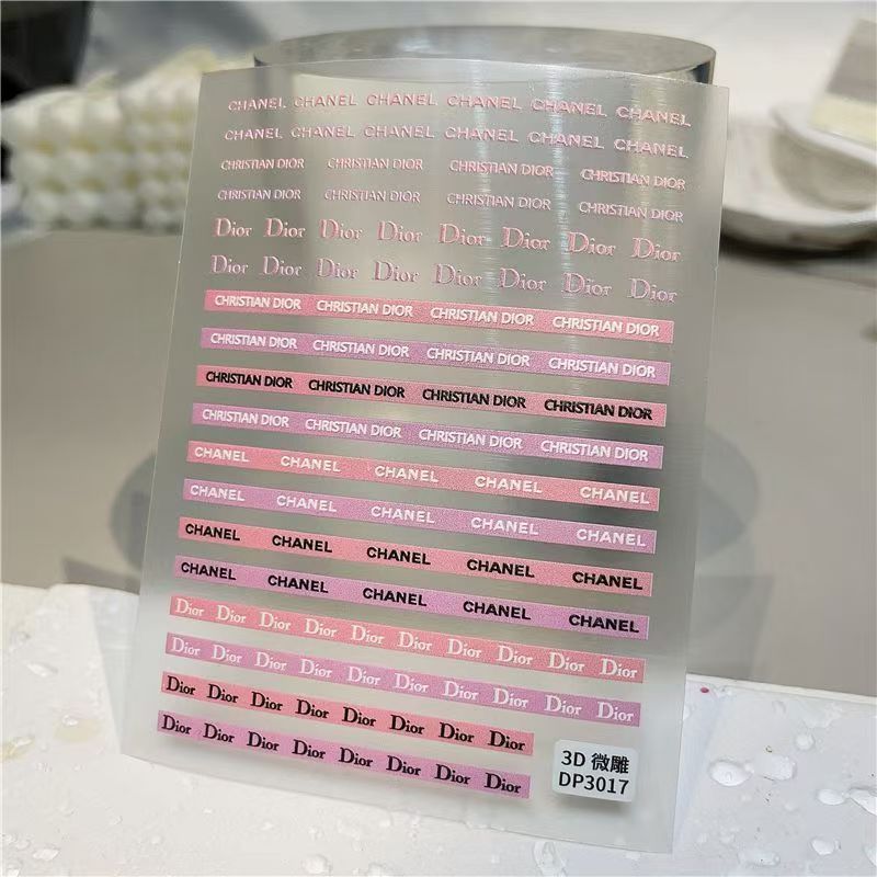 3D Pink mix logos Nail sticker 1pcs